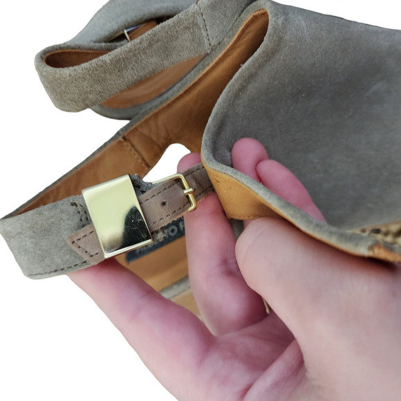 Alberto Fermani US Size 6.5 EU Size 37 Suede Open Toe Heels - Picture 4 of 8